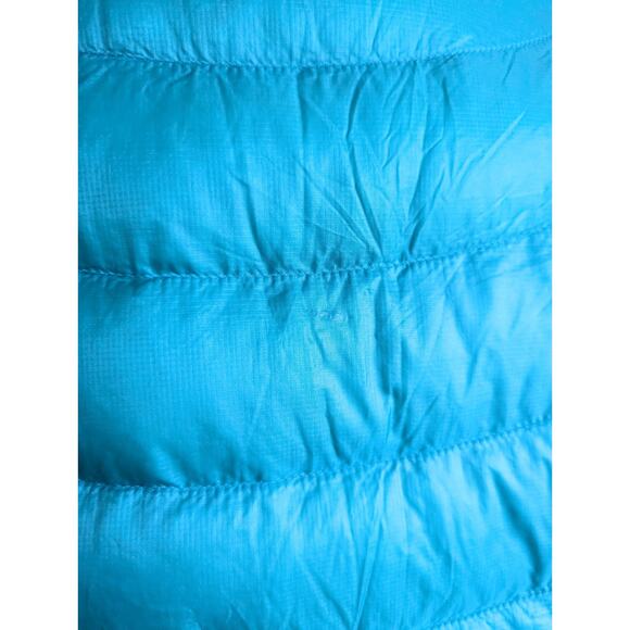 L.L. Bean Women's Cyan/Turquoise 850 fill Quilted Down Parka Hooded Winter Coat - Picture 11 of 13